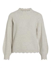 VINIKOLINA O-NECK L/S KNIT TOP - NOOS super light natural melan