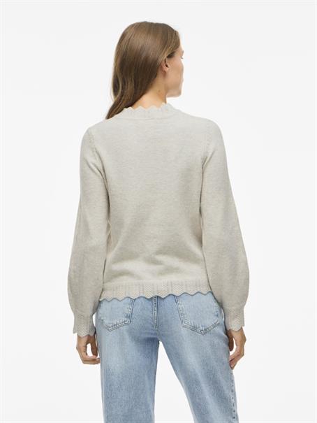 VINIKOLINA O-NECK L/S KNIT TOP - NOOS super light natural melan