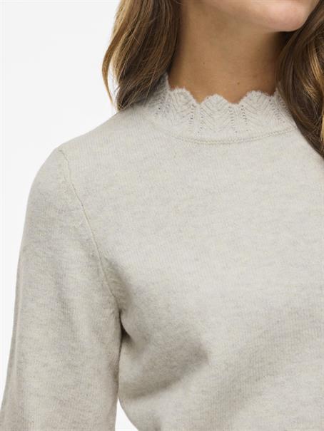 VINIKOLINA O-NECK L/S KNIT TOP - NOOS super light natural melan