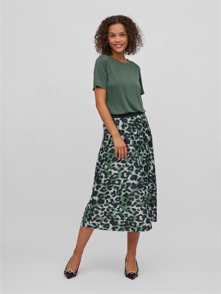 VINITBAN PRINT MIDI SKIRT - NOOS mineral green