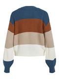 VIOA L/S O-NECK STRIPE KNIT TOP/PB/1 moroccan blue