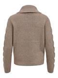 VIOALY L/S ZIPPER KNIT TOP/SU/PB portabella