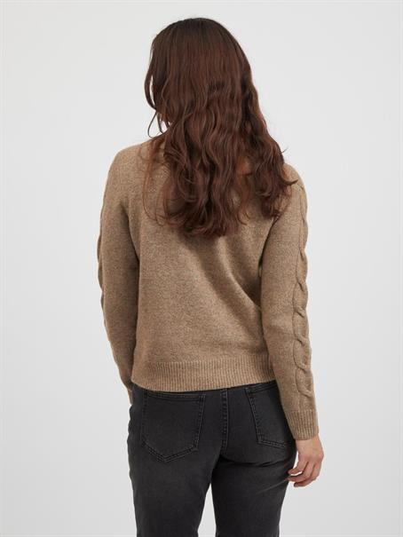 VIOALY L/S ZIPPER KNIT TOP/SU/PB portabella