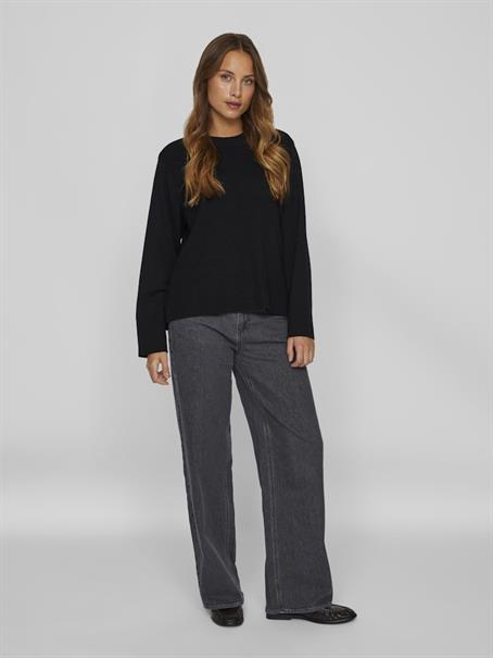 VIOSTRIA O-NECK L/S KNIT TOP-NOOS black beauty
