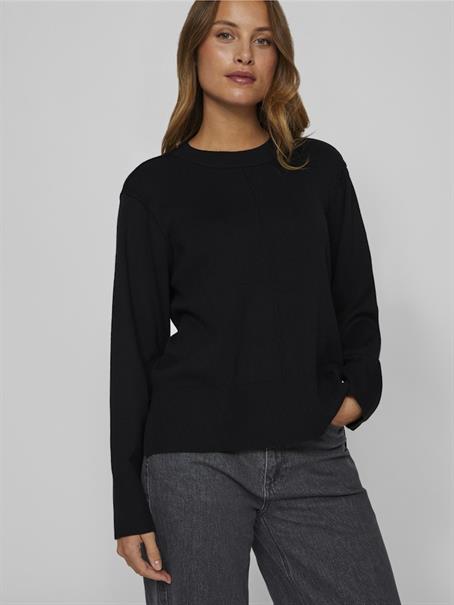VIOSTRIA O-NECK L/S KNIT TOP-NOOS black beauty