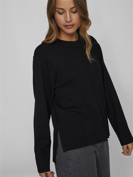 VIOSTRIA O-NECK L/S KNIT TOP-NOOS black beauty