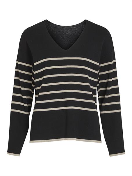 VIOSTRIA V-NECK L/S REV TOP-NOOS black beauty