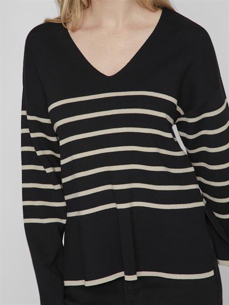 VIOSTRIA V-NECK L/S REV TOP-NOOS black beauty