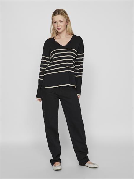VIOSTRIA V-NECK L/S REV TOP-NOOS black beauty