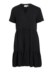 VIPAYA V-NECK S/S DRESS - NOOS black