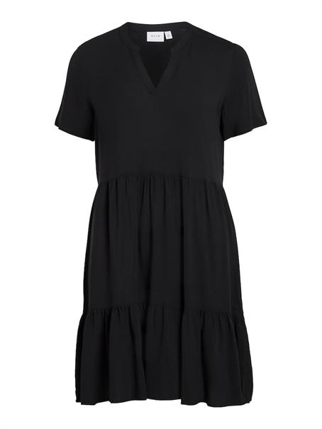 VIPAYA V-NECK S/S DRESS - NOOS black