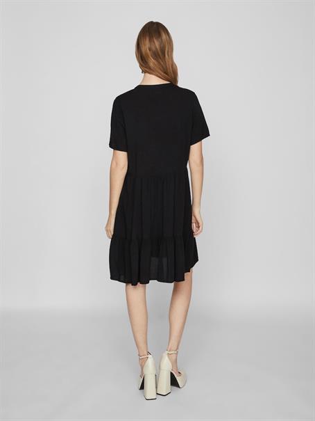 VIPAYA V-NECK S/S DRESS - NOOS black