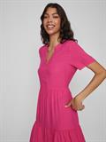 VIPAYA V-NECK S/S DRESS - NOOS pink yarrow