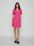 VIPAYA V-NECK S/S DRESS - NOOS pink yarrow