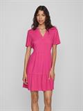 VIPAYA V-NECK S/S DRESS - NOOS pink yarrow