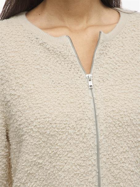VIPAZA O-NECK L/S ZIPPER KNIT CARDIGAN/1 birch
