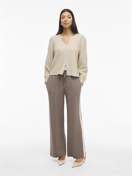 VIPAZA O-NECK L/S ZIPPER KNIT CARDIGAN birch