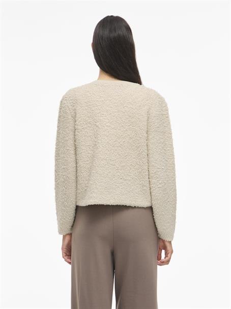VIPAZA O-NECK L/S ZIPPER KNIT CARDIGAN birch