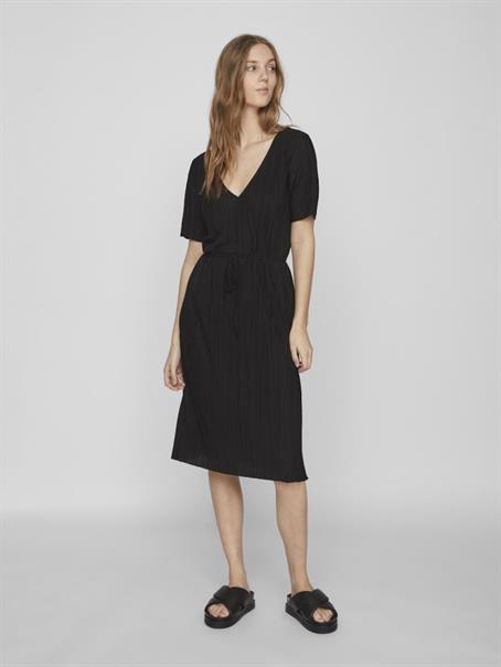 VIPLISA V-NECK S/S DRESS/SU/VOL black