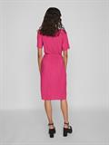 VIPLISA V-NECK S/S DRESS/SU/VOL pink yarrow