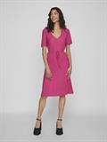 VIPLISA V-NECK S/S DRESS/SU/VOL pink yarrow