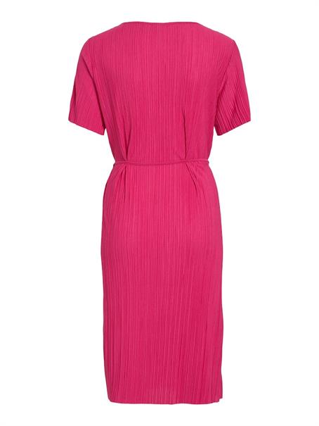 VIPLISA V-NECK S/S DRESS/SU/VOL pink yarrow