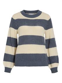 VIPOLANA NEW L/S STRIPE KNIT TOP vintage indigo