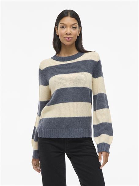 VIPOLANA NEW L/S STRIPE KNIT TOP vintage indigo