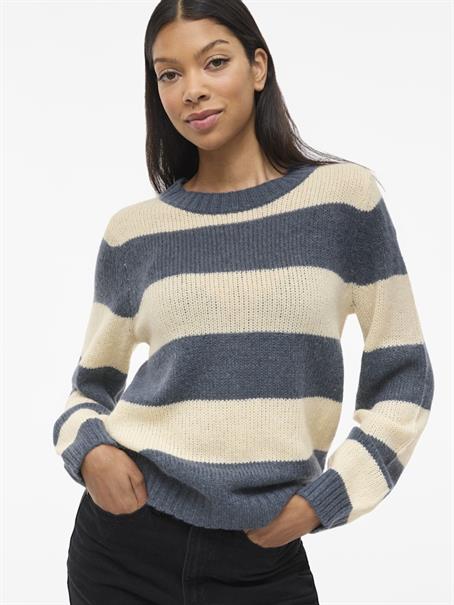VIPOLANA NEW L/S STRIPE KNIT TOP vintage indigo