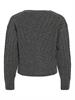 VIRELLI V-NECK L/S CABLE KNIT CARDI/BFS dark grey melange