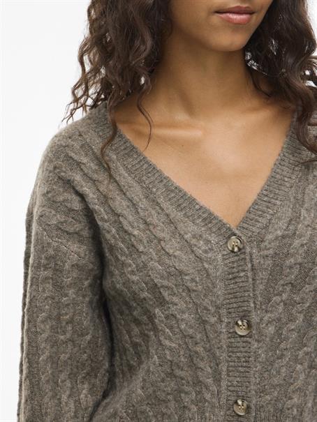 VIRELLI V-NECK L/S CABLE KNIT CARDI/BFS falcon