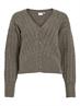 VIRELLI V-NECK L/S CABLE KNIT CARDI/BFS falcon