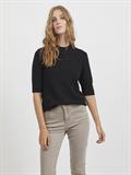 VIRIL CREW NECK 2/4 KNIT TOP - NOOS black