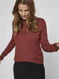 VIRIL CREWNECK L/S KNIT TOP - NOOS fired brick