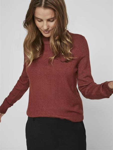 VIRIL CREWNECK L/S KNIT TOP - NOOS fired brick