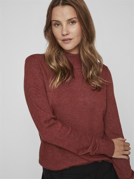 VIRIL CREWNECK L/S KNIT TOP - NOOS fired brick