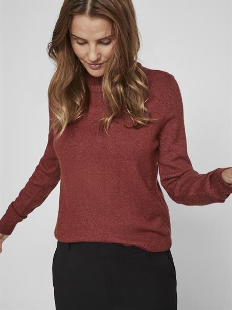 VIRIL CREWNECK L/S KNIT TOP - NOOS fired brick