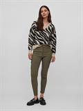 VIRIL FEAMI MIX V-NECK L/S KNIT TOP-NOOS natural melange