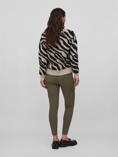 VIRIL FEAMI MIX V-NECK L/S KNIT TOP-NOOS natural melange