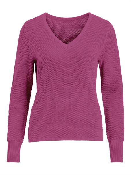 VIRIL HIGH LOW L/S KNIT TOP - FAV misty rose