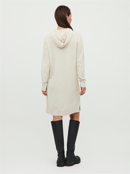 VIRIL HOODIE L/S KNIT DRESS/LD super light natural melan
