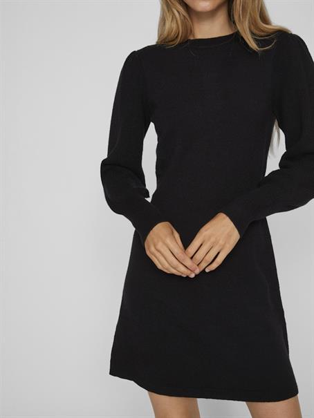 VIRIL L/S A-SHAPE KNIT DRESS black