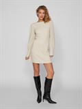 VIRIL L/S A-SHAPE KNIT DRESS super light natural melan