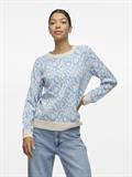 VIRIL L/S JACQUARD KNIT TOP/1 blissful blue