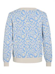 VIRIL L/S JACQUARD KNIT TOP/1 blissful blue