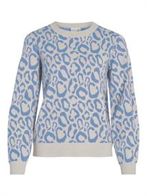 VIRIL L/S JACQUARD KNIT TOP/1 blissful blue