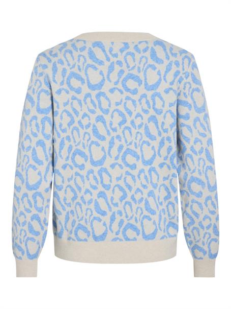 VIRIL L/S JACQUARD KNIT TOP/1 blissful blue