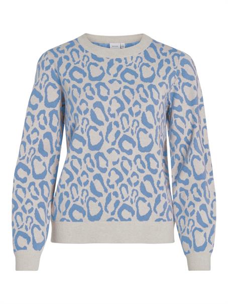 VIRIL L/S JACQUARD KNIT TOP/1 blissful blue
