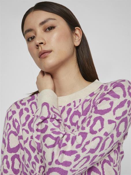 VIRIL L/S JACQUARD KNIT TOP/1 cattleya orchid