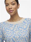 VIRIL L/S JACQUARD KNIT TOP/4 blissful blue